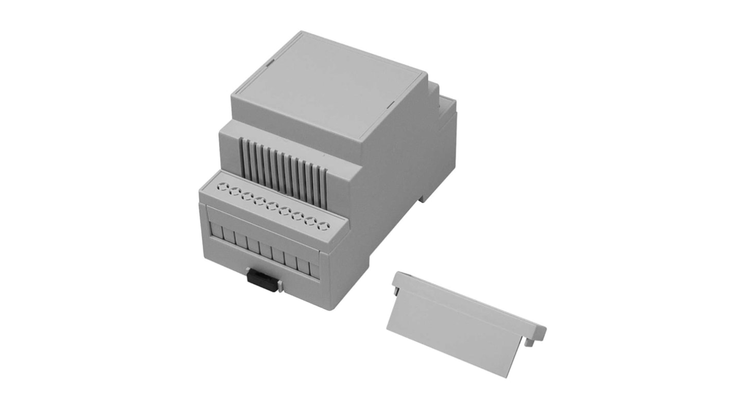 Kit de boîtier rail DIN RS PRO Top ouvert, côtés à ventilation, Dimensions 53.4 x 90 x 58mm 2 pôles