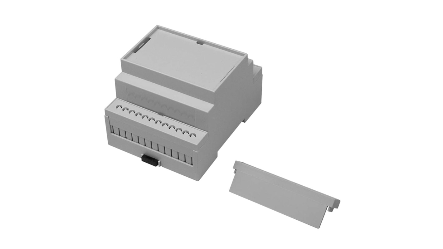 RS PRO Solid Top Enclosure Type, 71.2 x 90 x 58mm, Polycarbonate DIN Rail Enclosure Kit