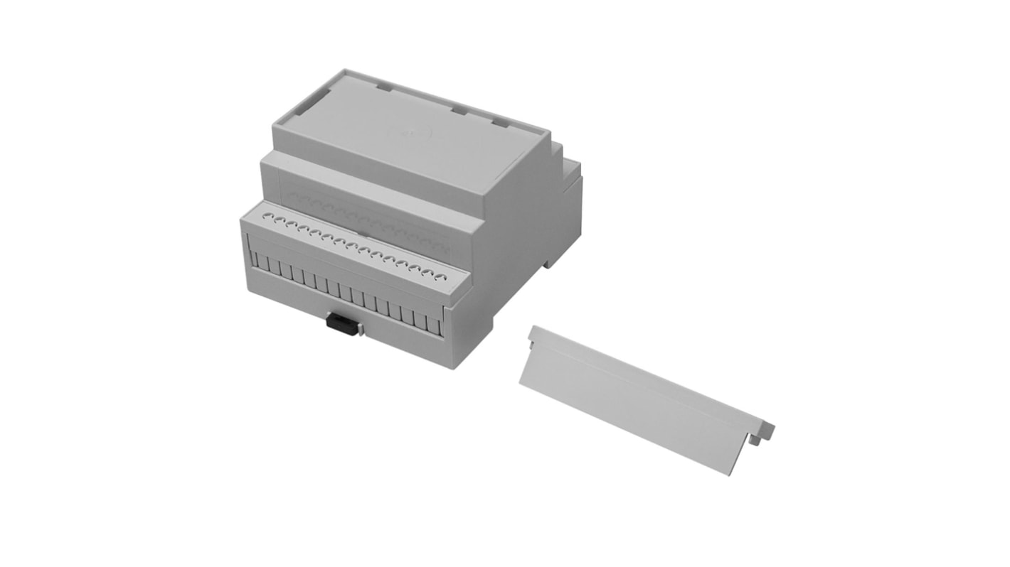 RS PRO Solid Top Enclosure Type, 88 x 90 x 58mm, Polycarbonate DIN Rail