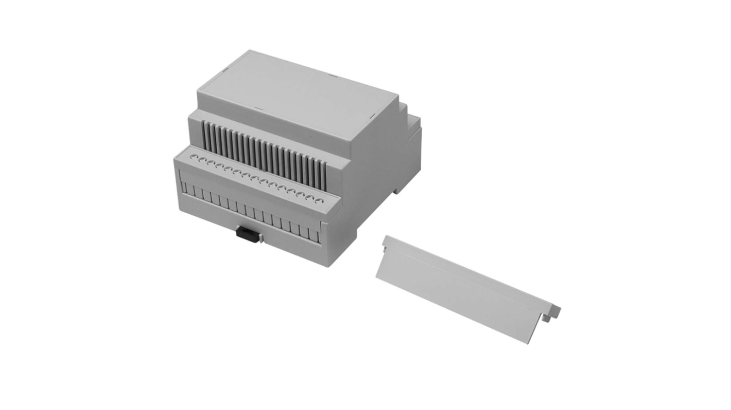 RS PRO Open Top, Vented Sides Enclosure Type, 88 x 90 x 58mm, Polycarbonate DIN Rail Enclosure Kit