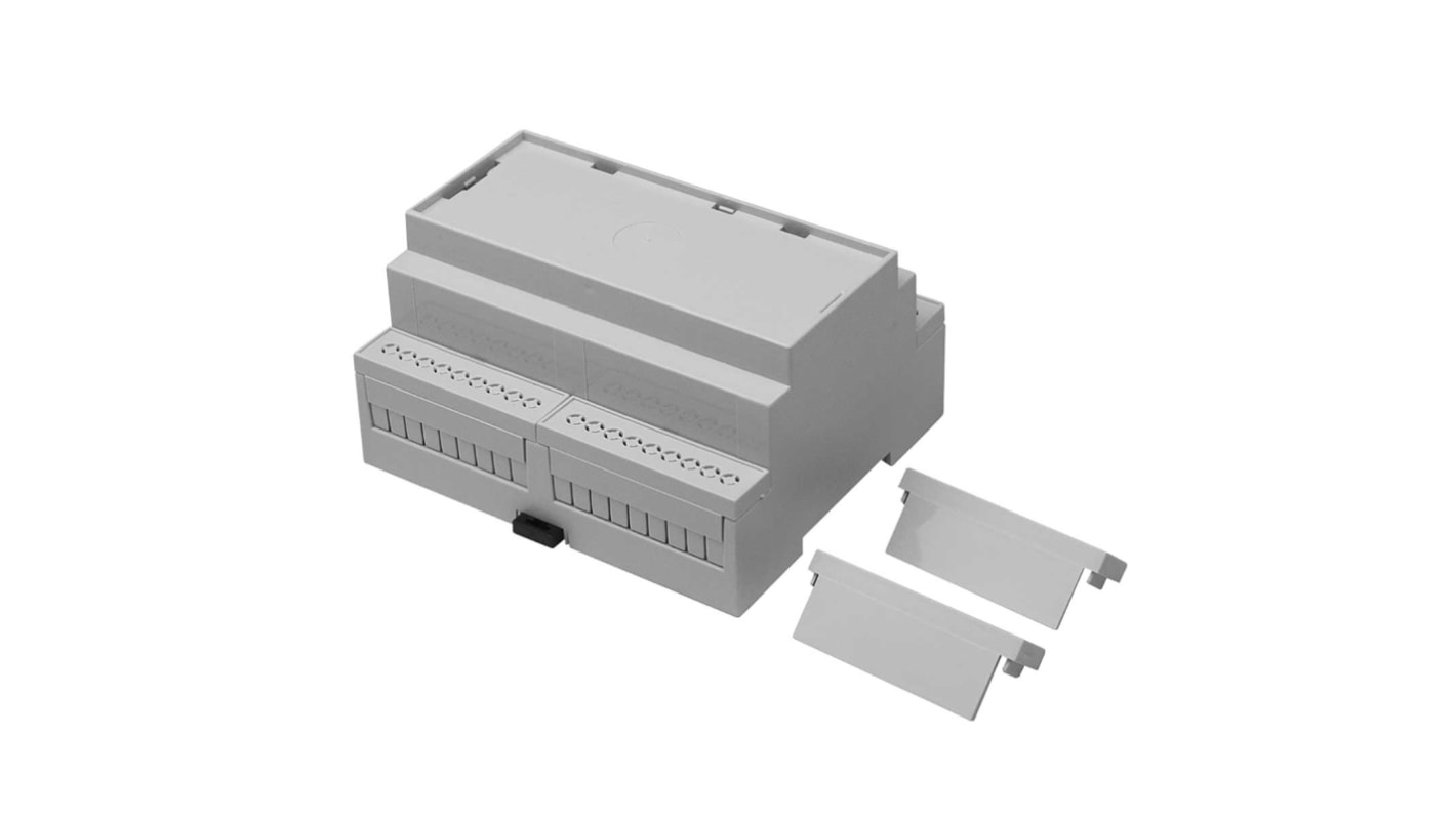 RS PRO Solid Top Enclosure Type, 106.2 x 90 x 58mm, Polycarbonate DIN Rail Enclosure Kit