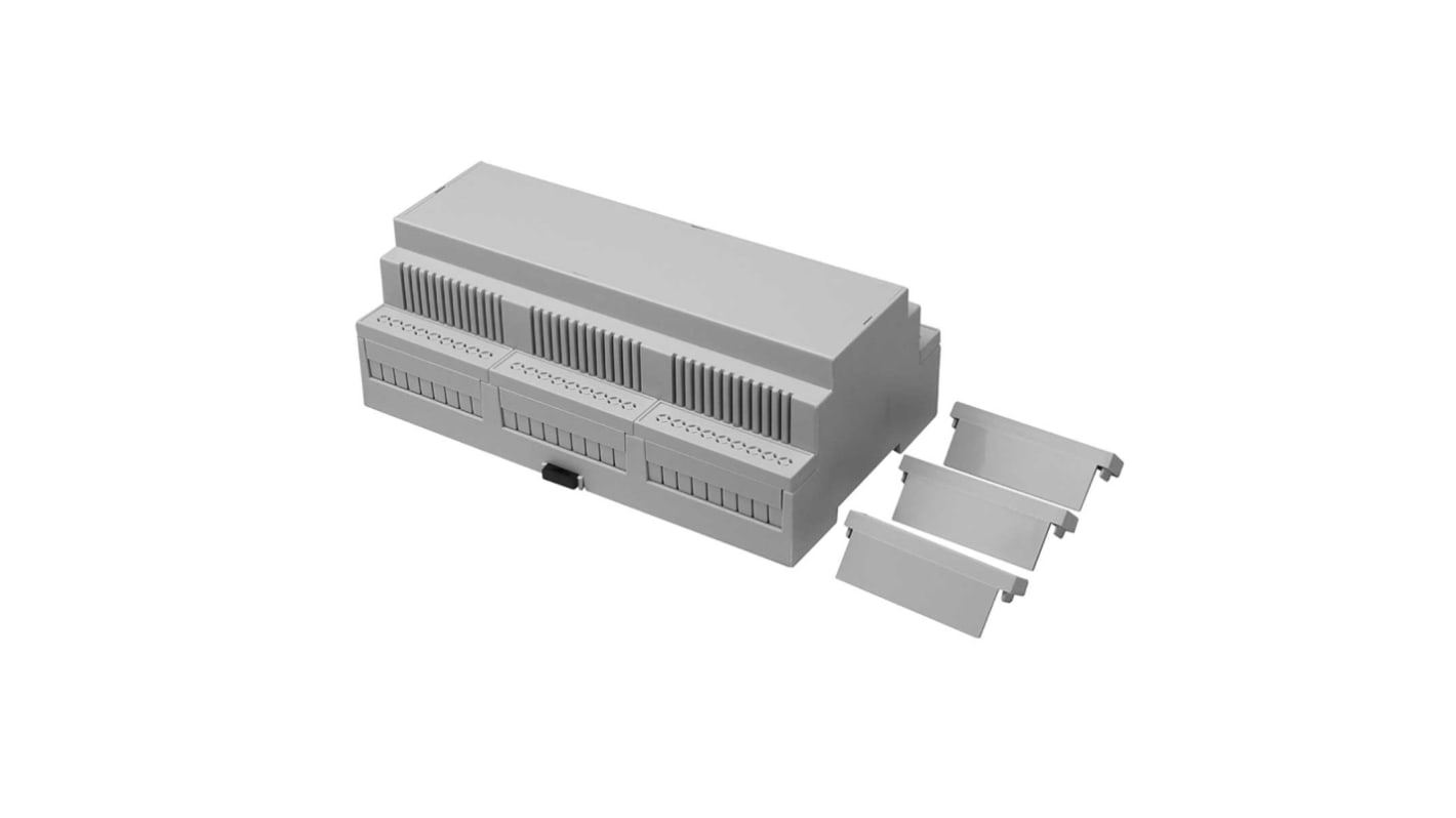 RS PRO Elektronikgehäuse , 159.2 x 90 x 58mm, Geh.Mat. Polycarbonat, Gehäusesockel, Hellgrau, Offene Top, belüftete