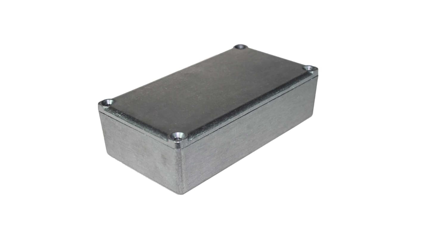 RS PRO Silver Die Cast Aluminium General Purpose Enclosure, IP54, Black Lid, 111 x 60 x 31mm