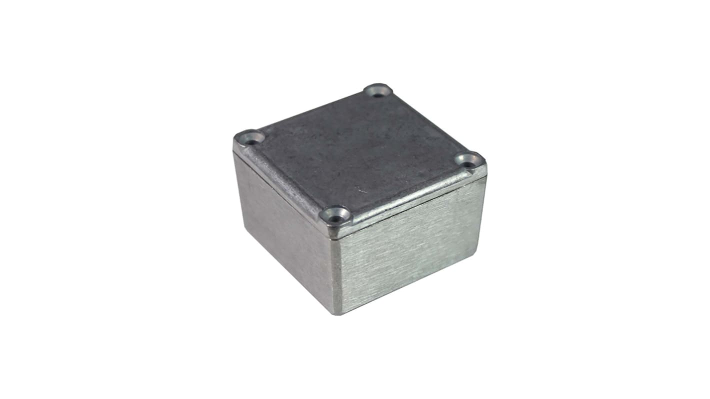 RS PRO Silver Die Cast Aluminium General Purpose Enclosure, IP54, Black Lid, 51 x 51 x 32mm