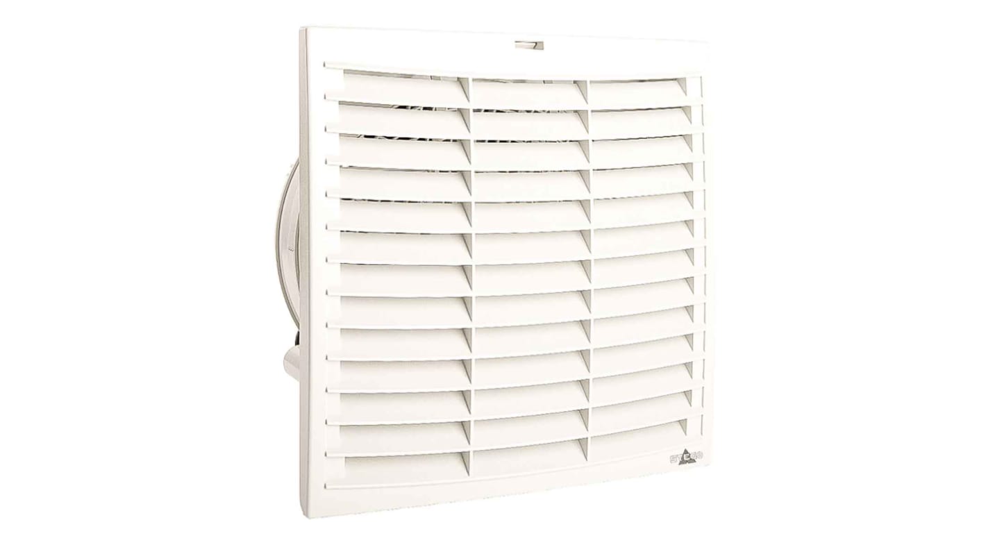 Ventilador con filtro STEGO de 291 x 291mm, alim. 115 V ac, 165W, caudal filtrado 593m³/h, 72 dB(A)dB(A), IP54