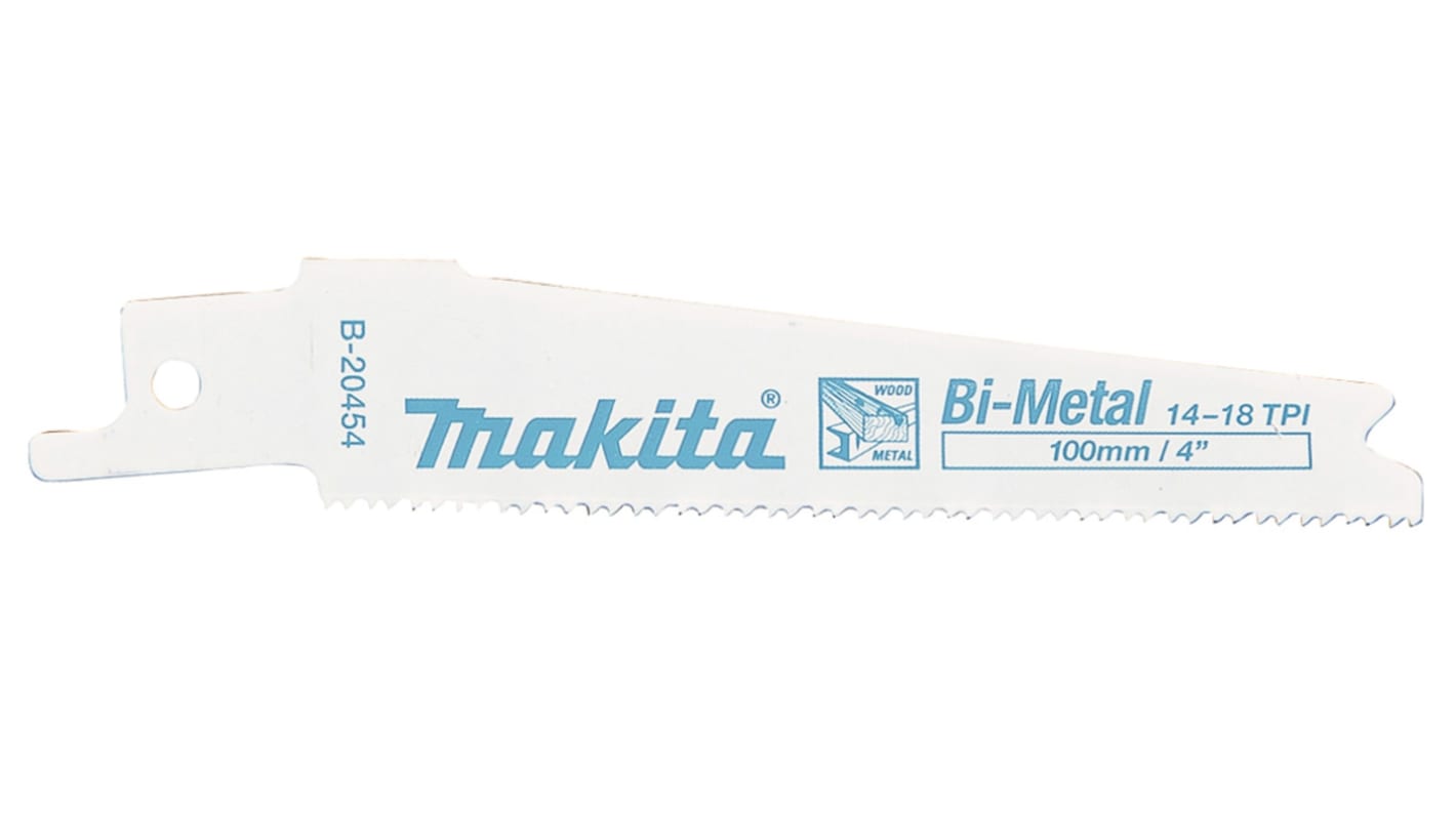 Makita Bi-Metall Säbelsägeblatt, Schnittlänge 100mm / 14 → 18 TPI, 5 Stück für Metall, Kunststoff, Holz