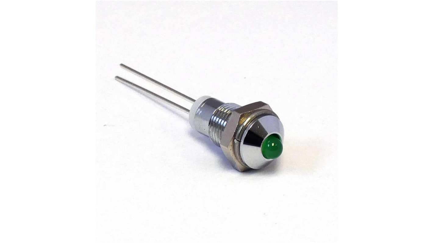 CML Innovative Technologies 1902X00X Series Green Panel Mount Indicator, 2.2V, 6mm Mounting Hole Size, IP40