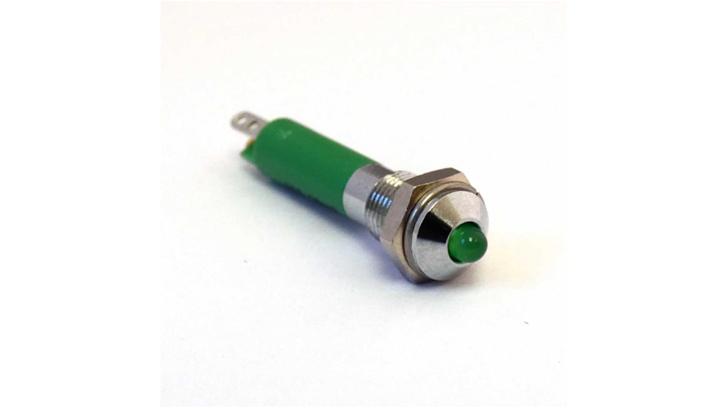 CML Innovative Technologies 1902X35X Series Green Panel Mount Indicator, 24V dc, 6mm Mounting Hole Size, IP40