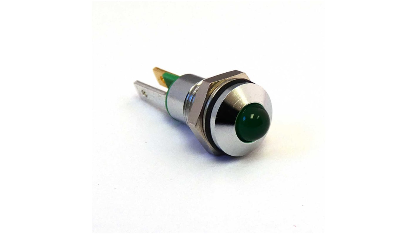 CML Innovative Technologies 1904X05X Series Green Panel Mount Indicator, 2V, 8mm Mounting Hole Size, IP67