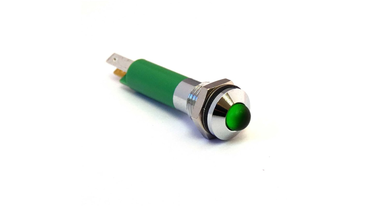 Voyant LED lumineux  Vert CML Innovative Technologies, dia. 8mm, 24V c.c., IP67