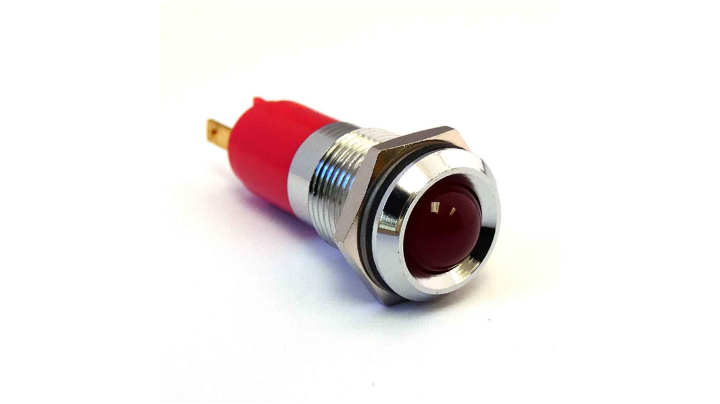 CML Innovative Technologies 192AX25X Series Red Panel Mount Indicator, 12V ac/dc, 14mm Mounting Hole Size, IP67