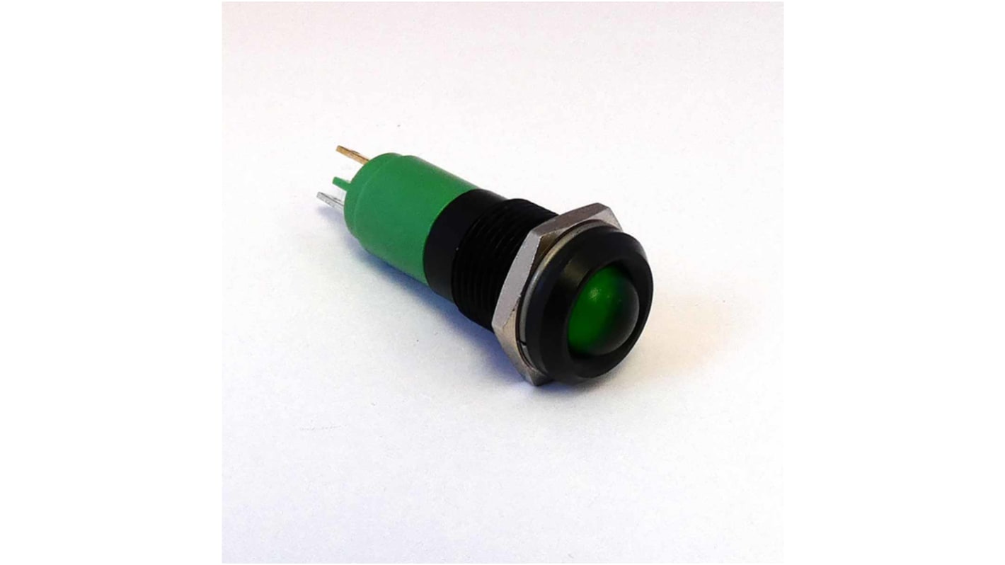 Voyant LED lumineux  Vert CML Innovative Technologies, dia. 14mm, 24V c.a. / V c.c., IP67