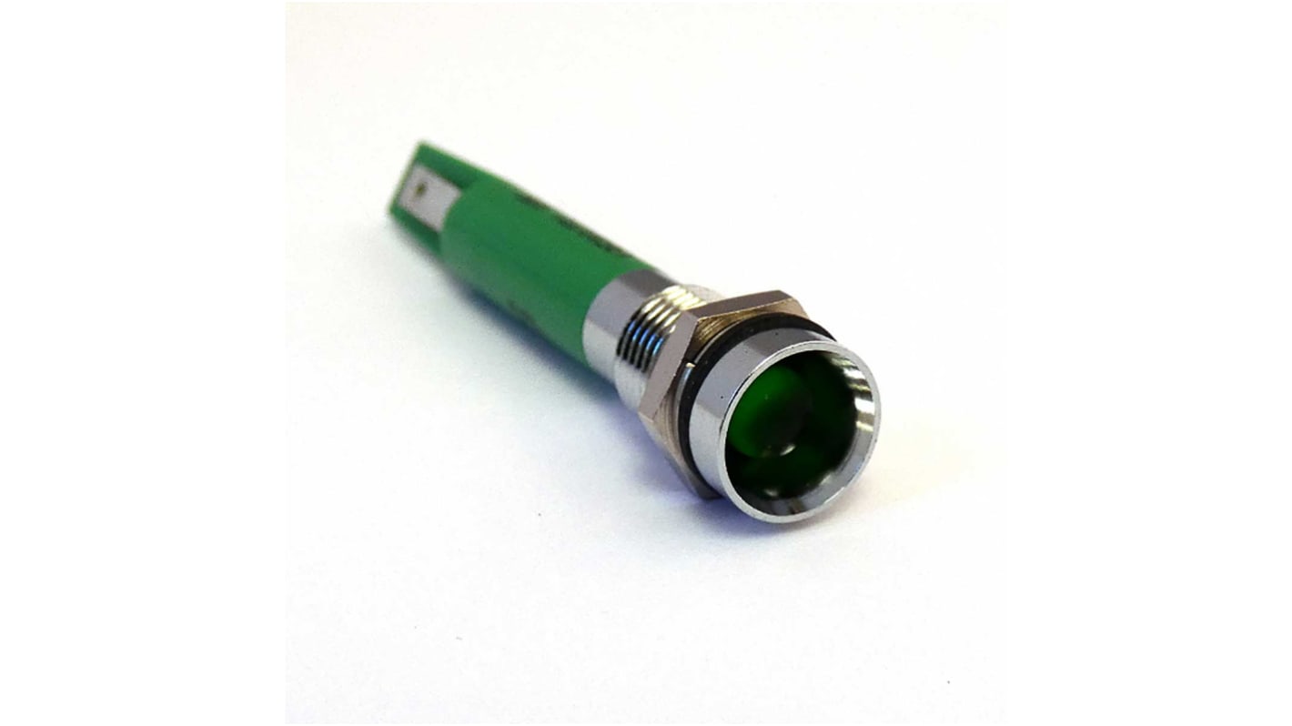 CML Innovative Technologies 1950X23X Series Green Panel Mount Indicator, 230V ac, 8mm Mounting Hole Size, IP67