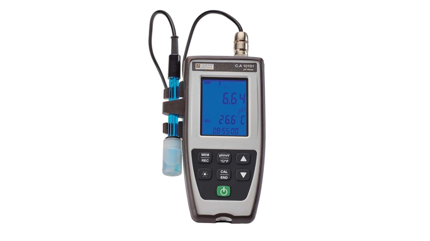 Chauvin Arnoux CA 10101 pH Meter, 0.01pH Resolution, 16pH Max, +120 °C Max