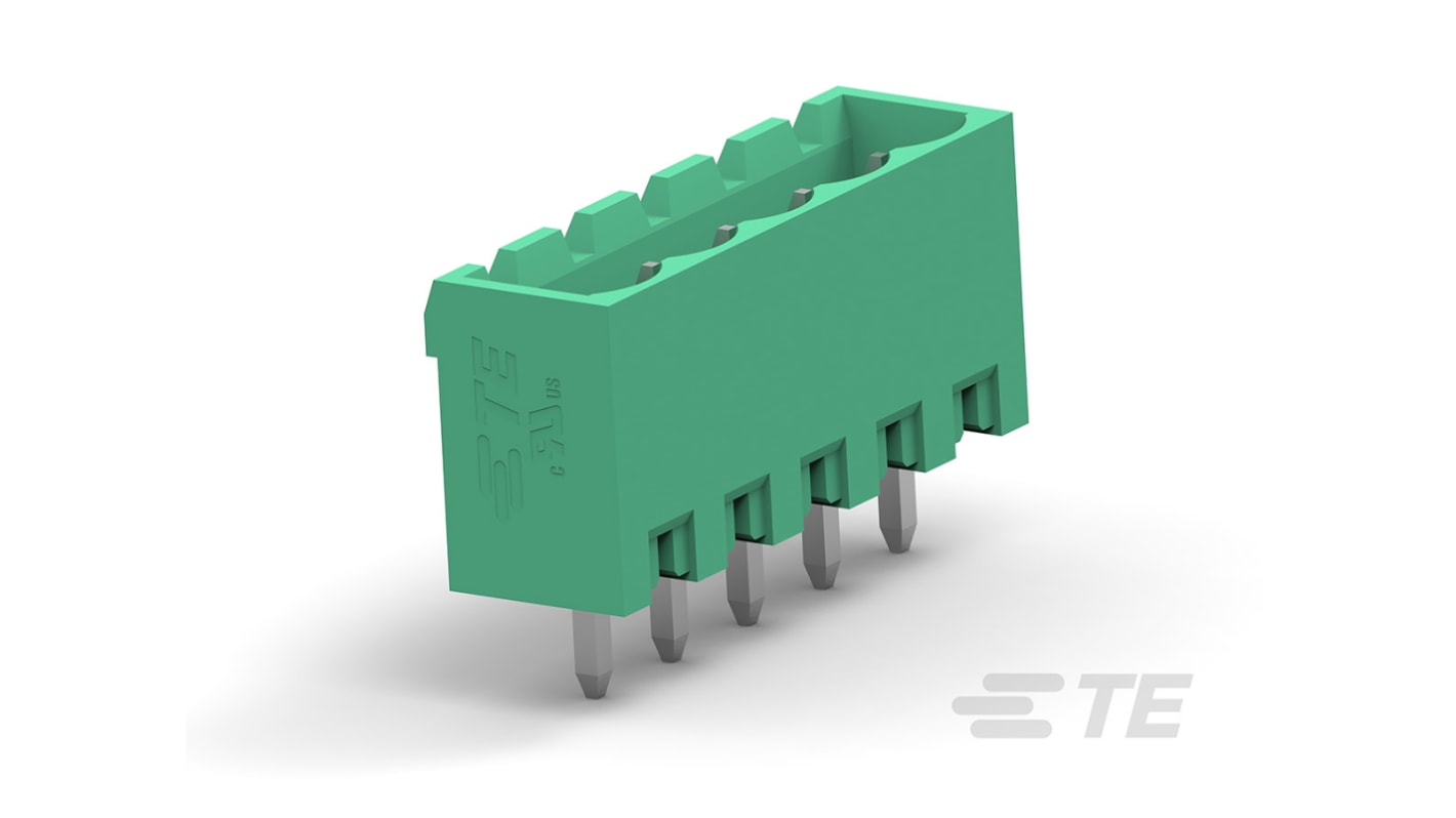 Morsettiera per circuito stampato TE Connectivity Maschio a 2 vie, 1 fila, passo 5mm, Montaggio con foro passante