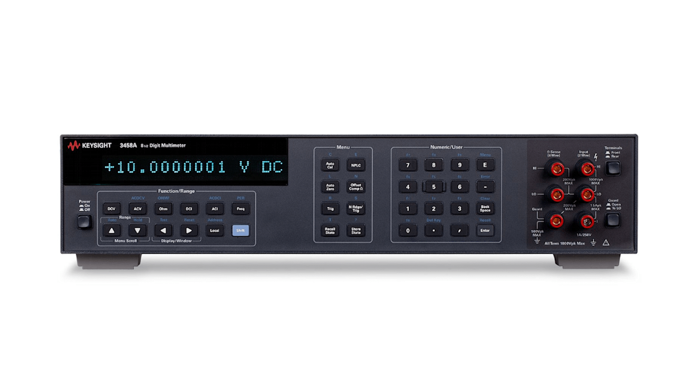 Keysight Technologies 3458A Bench Digital Multimeter, True RMS, 1A ac Max, 1A dc Max, 1000V ac Max