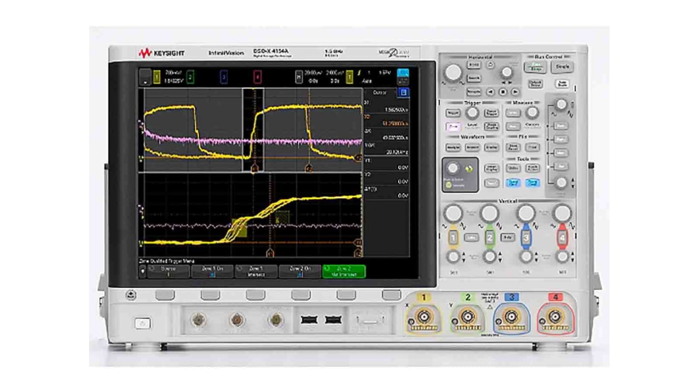 Osciloscopio de banco Keysight Technologies DSOX4154A, calibrado RS, canales:4 A, 16 D, 1.5GHz, pantalla de 12.1plg