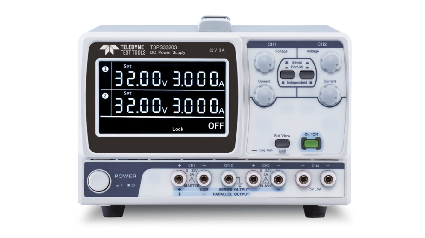 Alimentatore da banco Teledyne LeCroy T3PS33203, 3 uscite, 0 → 32V, 0 → 3A, 217W, Cert. ISO