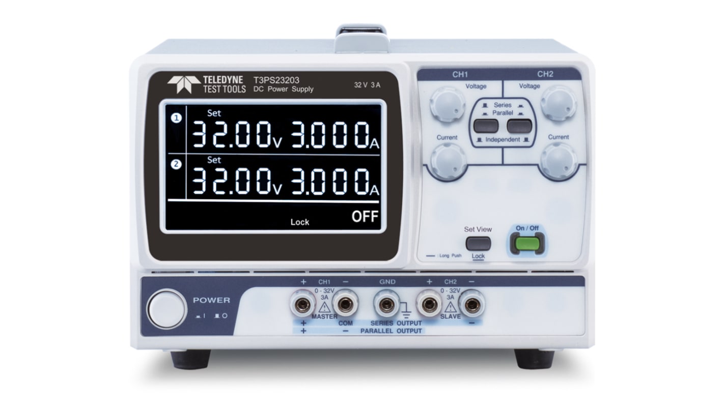 Alimentatore da banco Teledyne LeCroy T3PS23203, 2 uscite, 0 → 32V, 0 → 3A, 192W, Cert. ISO