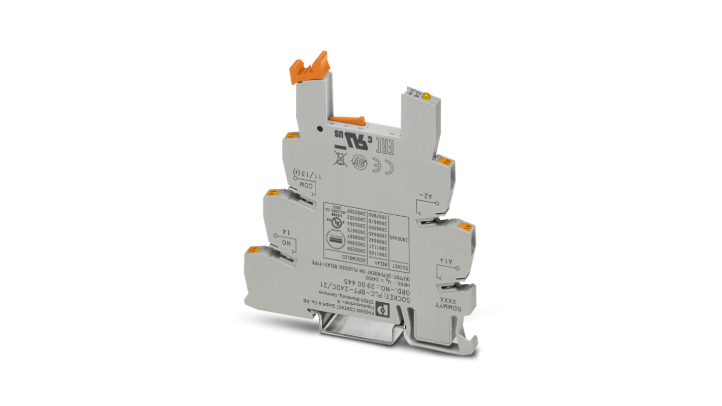 2900445 Phoenix Contact PLCBPT 24DC/21 1 Pin 24V DIN Rail Relay