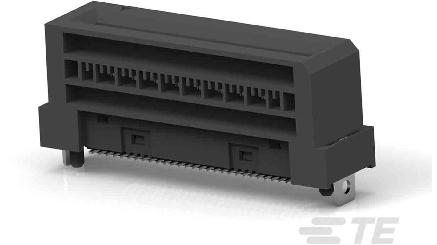 Conector de borde TE Connectivity, paso 0.6mm, 56 contactos, 2 filas, Vertical, SMT, Hembra, 1.1A