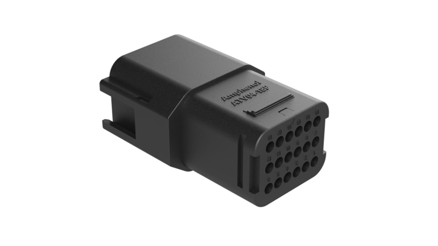 Conector de automoción Amphenol Industrial ATV ATV04 Hembra de 18 vías en 3 filas, 13A, IP67, IP69K