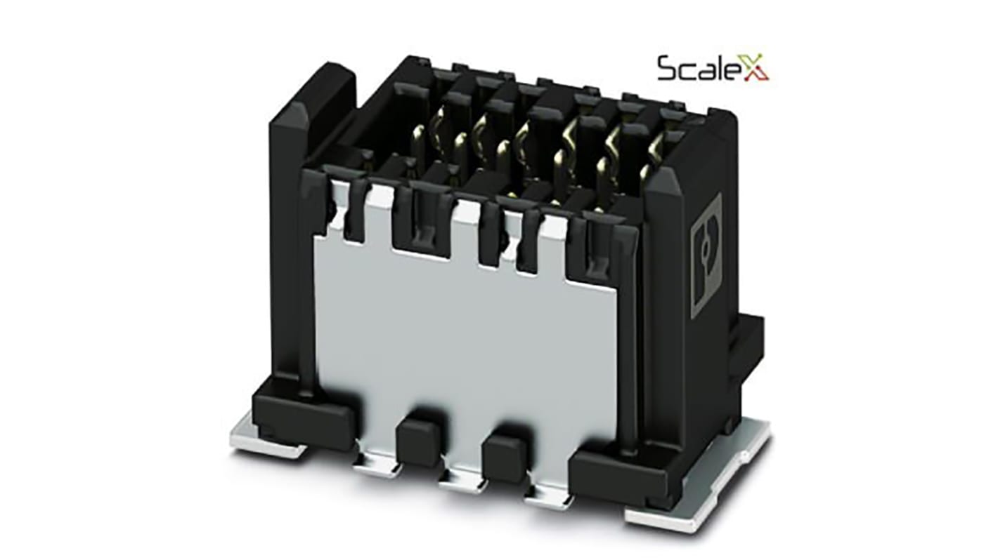 Phoenix Contact FP 0.8/ 12-MV-SH Series Surface Mount PCB Header, 12 Contact(s), 0.8mm Pitch, 2 Row(s), Shrouded