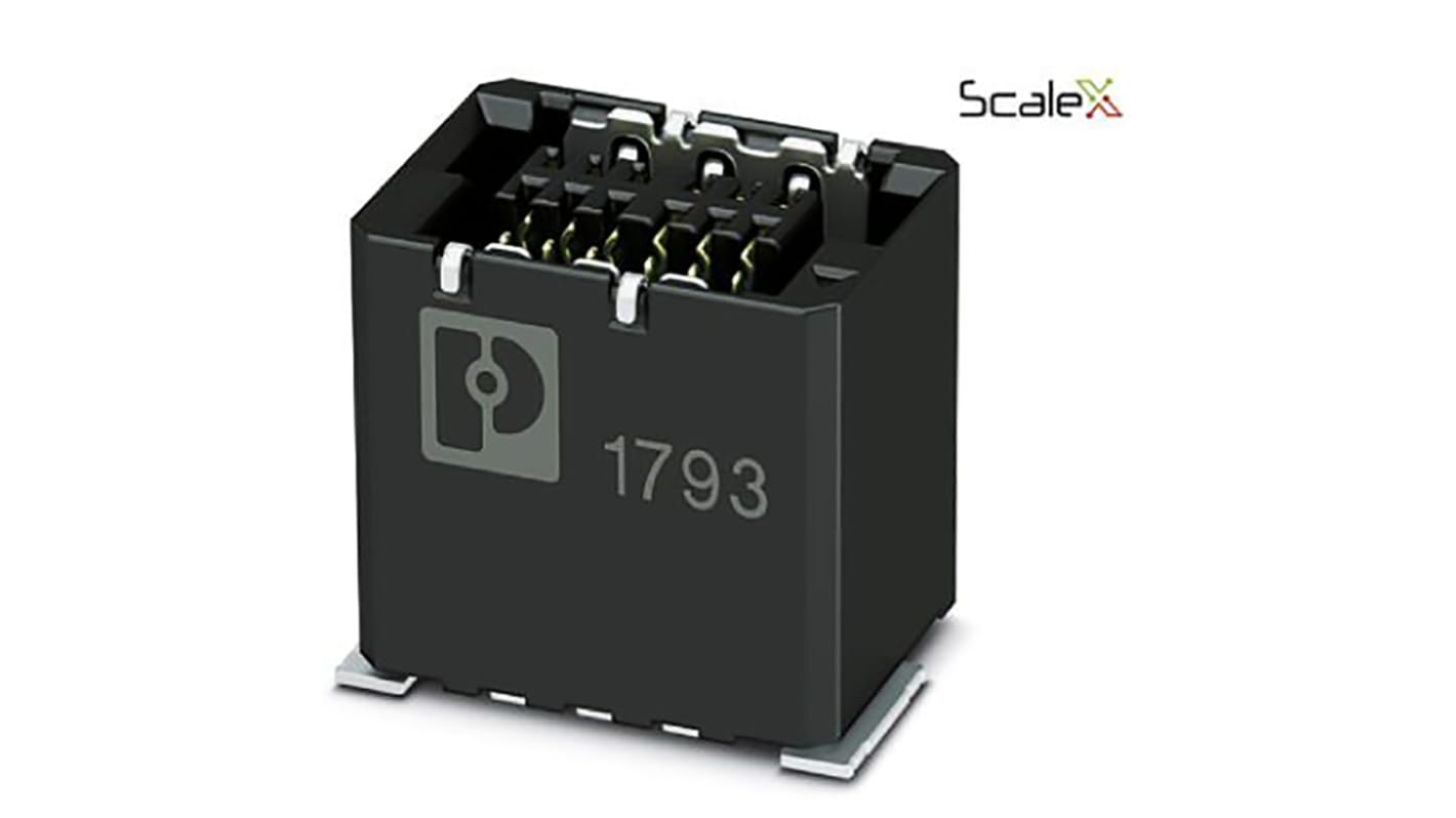 Phoenix Contact FP 0.8/ 12-FV-SH Series Surface Mount PCB Socket, 12-Contact, 2-Row, 0.8mm Pitch, Solder Termination