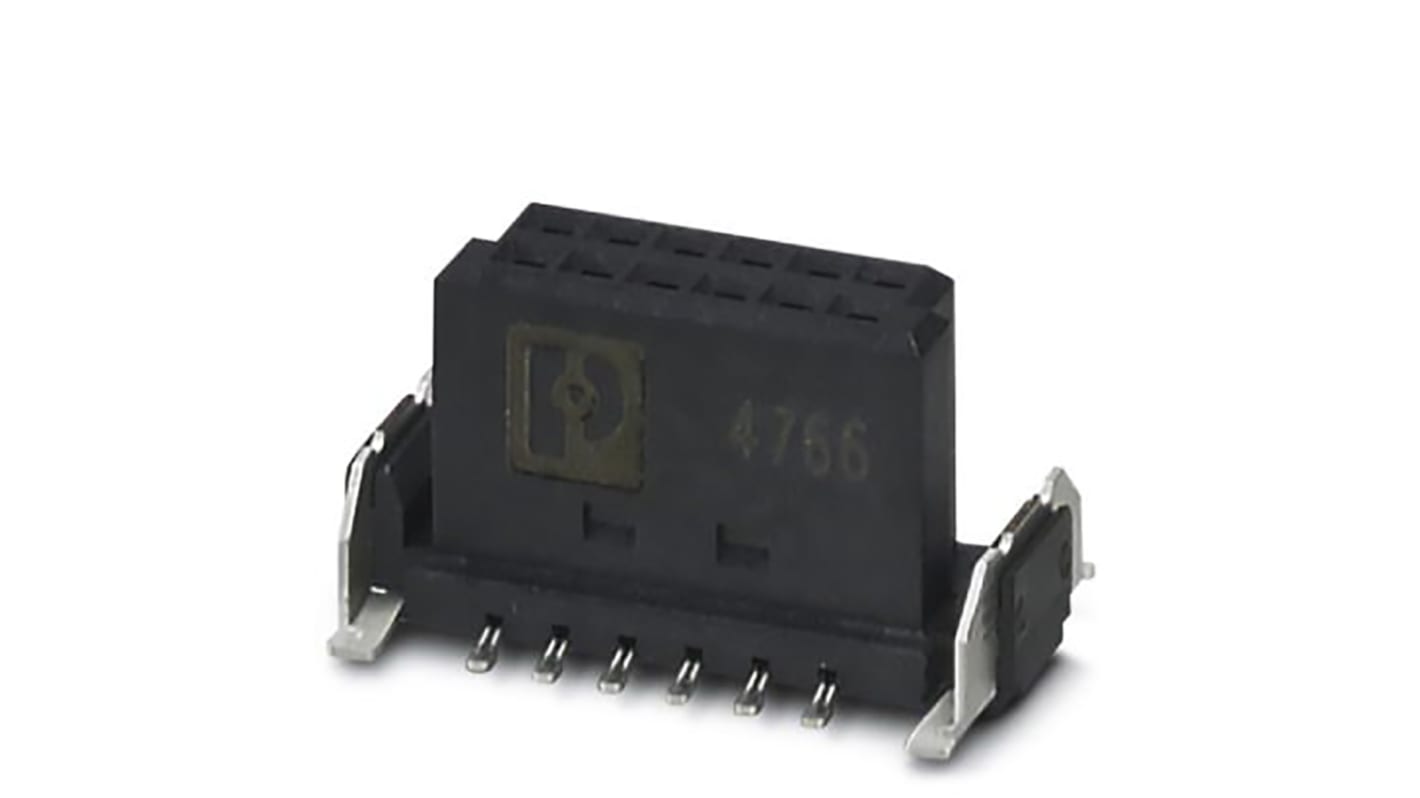 Phoenix Contact FP 1.27/ 12-FV Series Surface Mount PCB Socket, 12-Contact, 2-Row, 1.27mm Pitch, Solder Termination