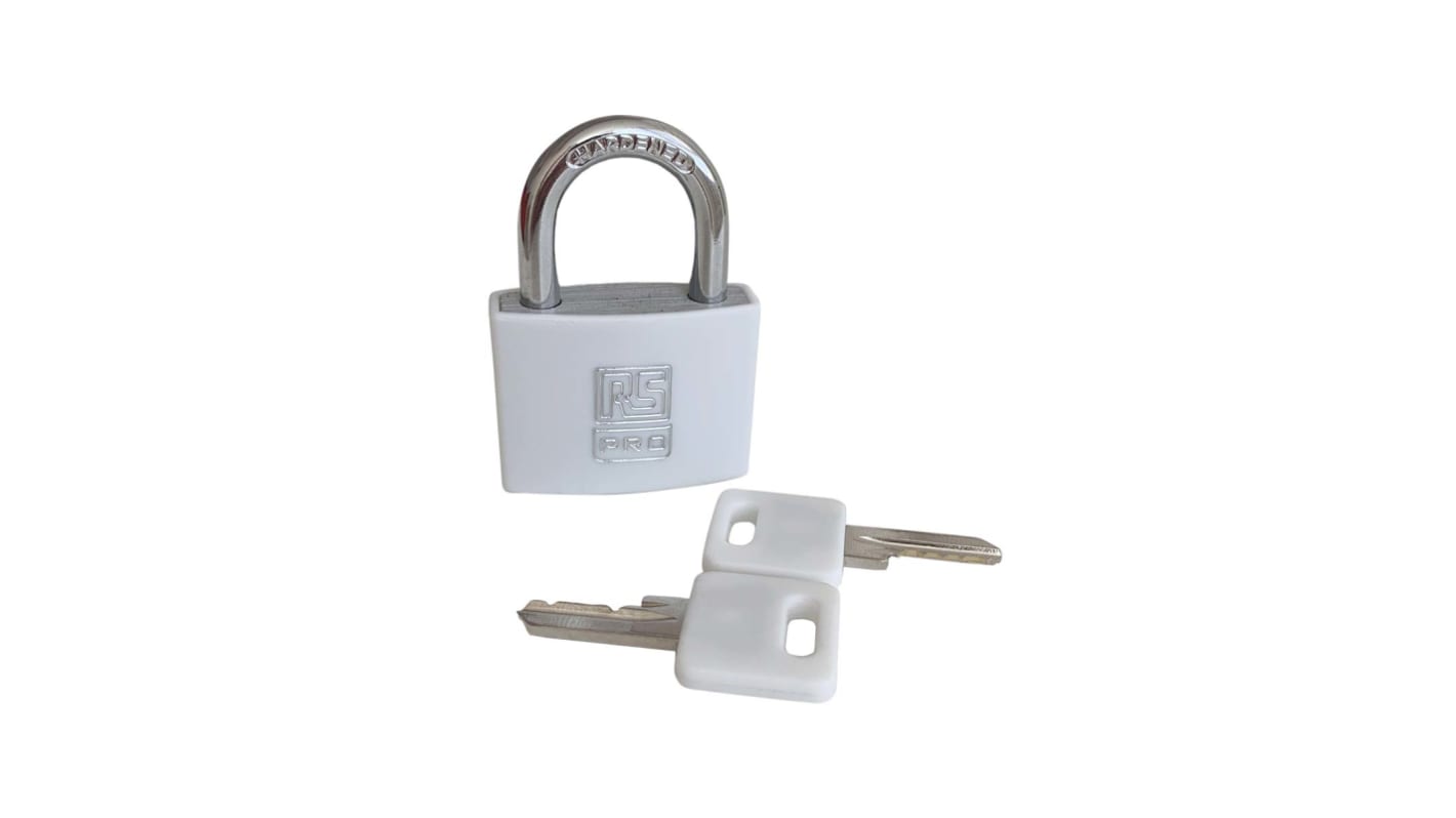 RS PRO Key Aluminium, Steel Padlock, Keyed Alike, 6mm Shackle, 43mm Body