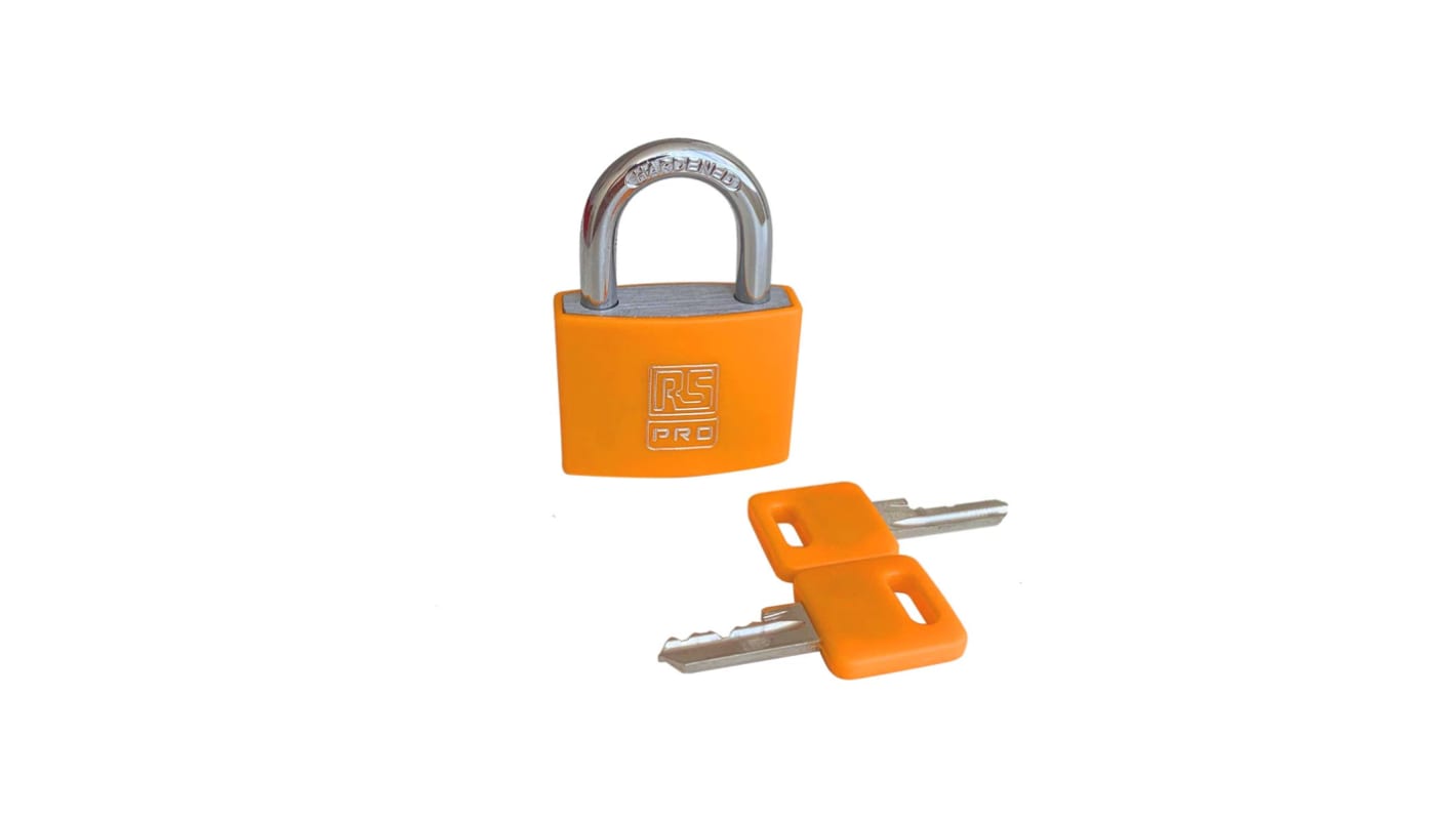 RS PRO Key Aluminium, Steel Padlock, Keyed Alike, 6mm Shackle, 43mm Body