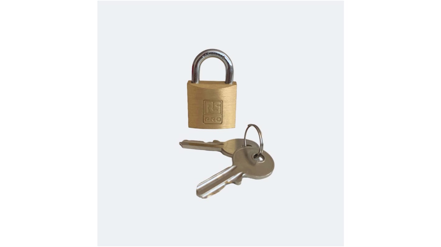 RS PRO Key Brass, Stainless Steel Padlock, Keyed Alike, 5mm Shackle, 30mm Body