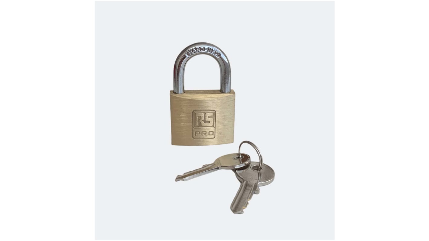 RS PRO Key Brass, Stainless Steel Padlock, Keyed Alike, 6mm Shackle, 40mm Body