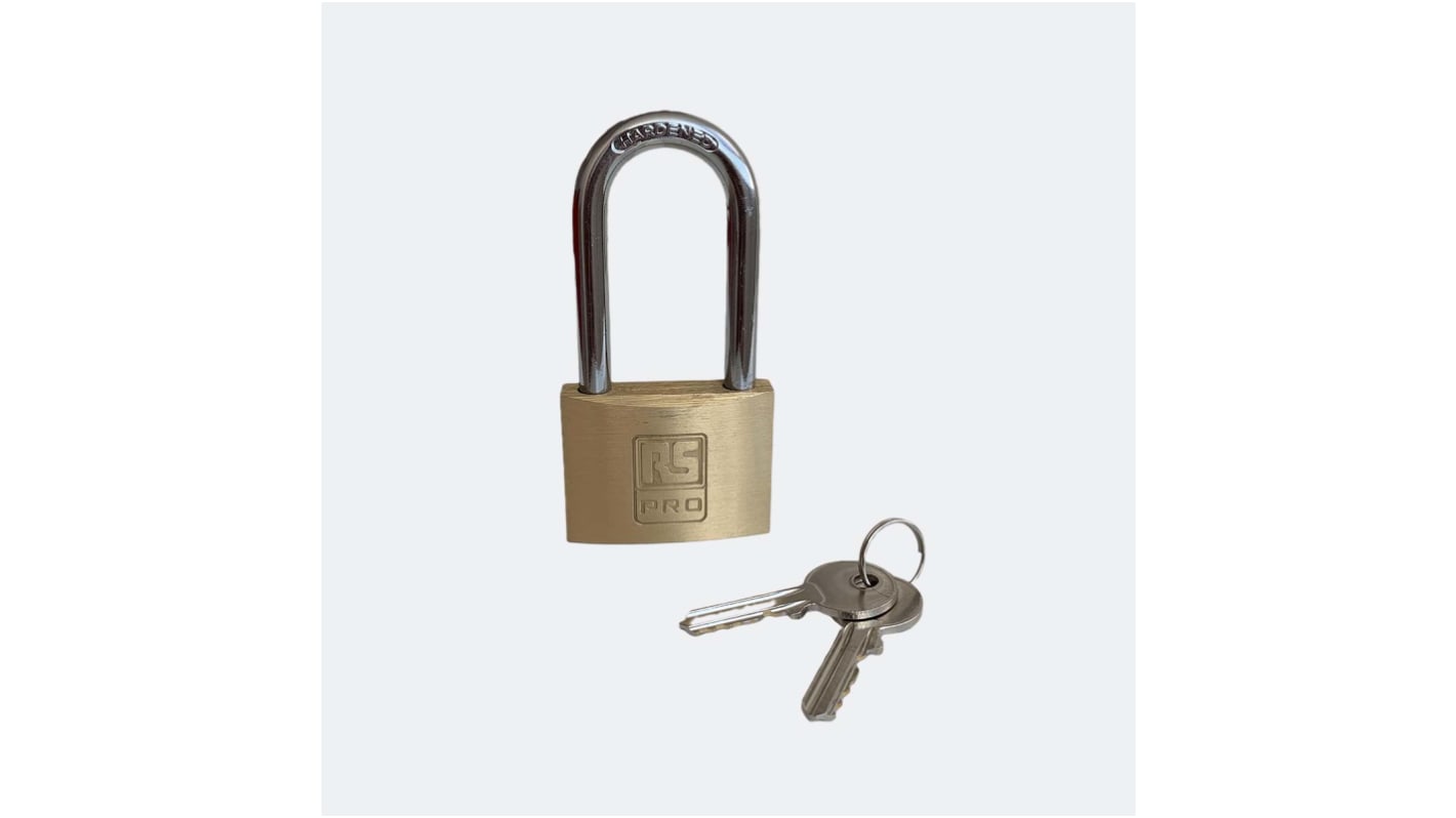 RS PRO Key Brass, Stainless Steel Padlock, Keyed Alike, 7mm Shackle, 50mm Body