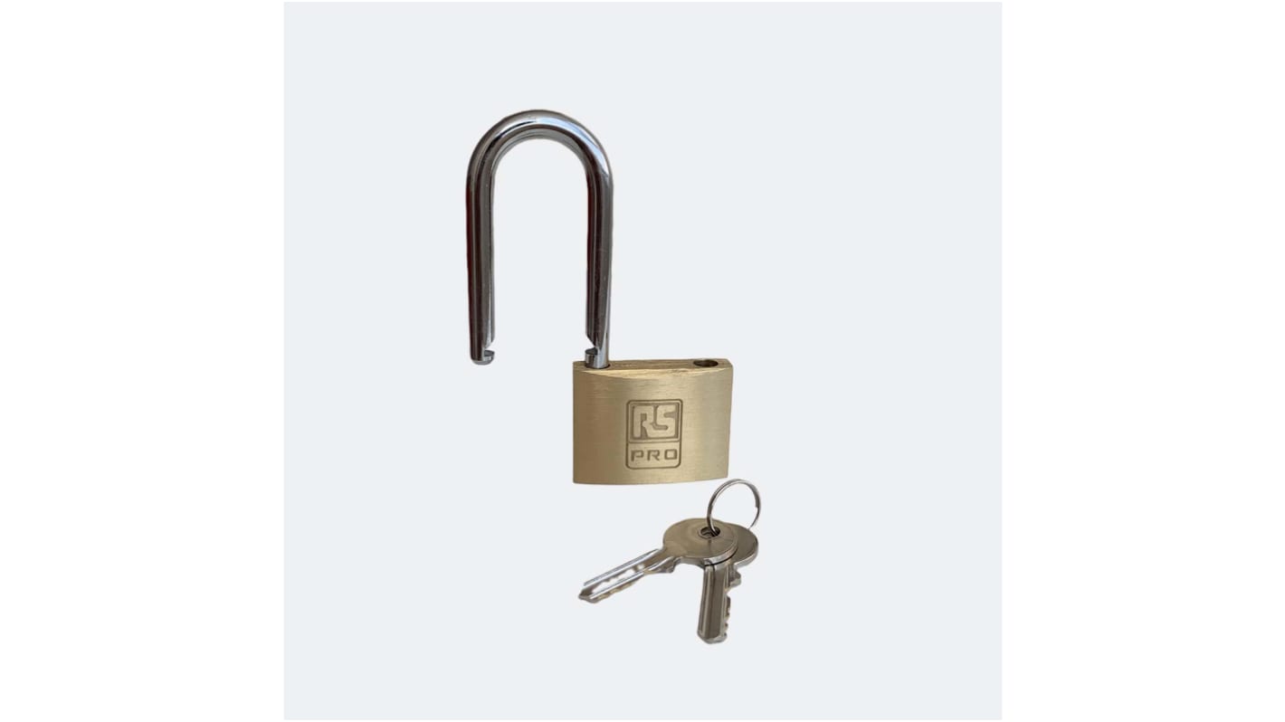 RS PRO Key Brass, Stainless Steel Padlock, Keyed Alike, 7mm Shackle, 50mm Body