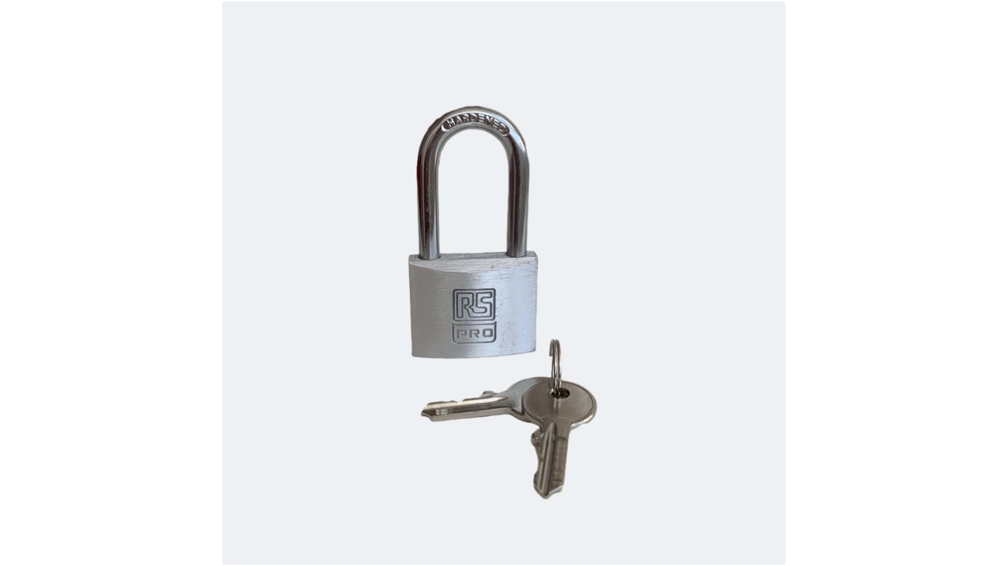 RS PRO Key Aluminium, Stainless Steel Padlock, Keyed Alike, 6mm Shackle