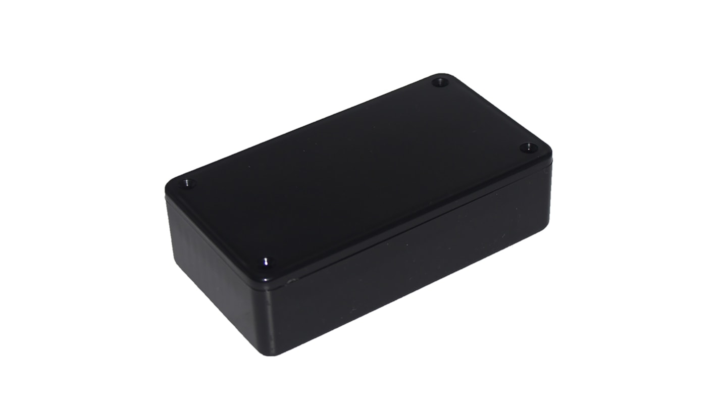 RS PRO Black ABS General Purpose Enclosure, IP54, Black Lid, 112 x 62 x 31mm