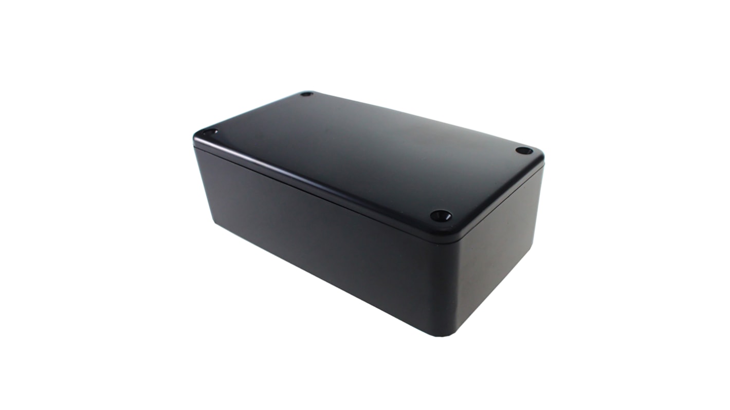 RS PRO Black ABS General Purpose Enclosure, IP54, Black Lid, 126 x 65 x 40mm