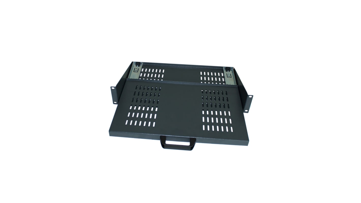 RS PRO Black Tray, 2U, 10kg Load x 280mm