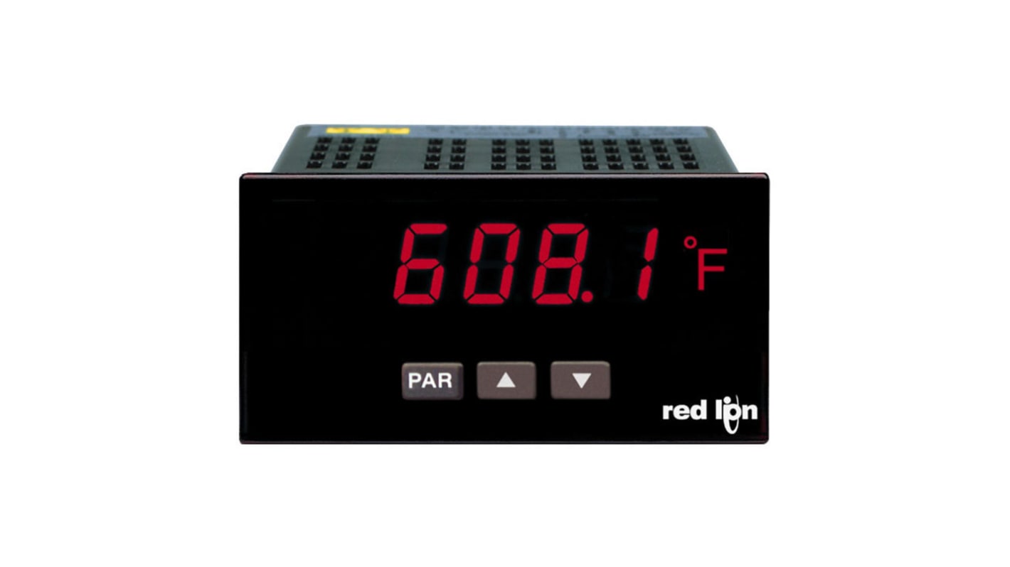 Red Lion PAX LED Digital Panel Multi-Function Meter for Temperature, Voltage, 45mm x 92mm