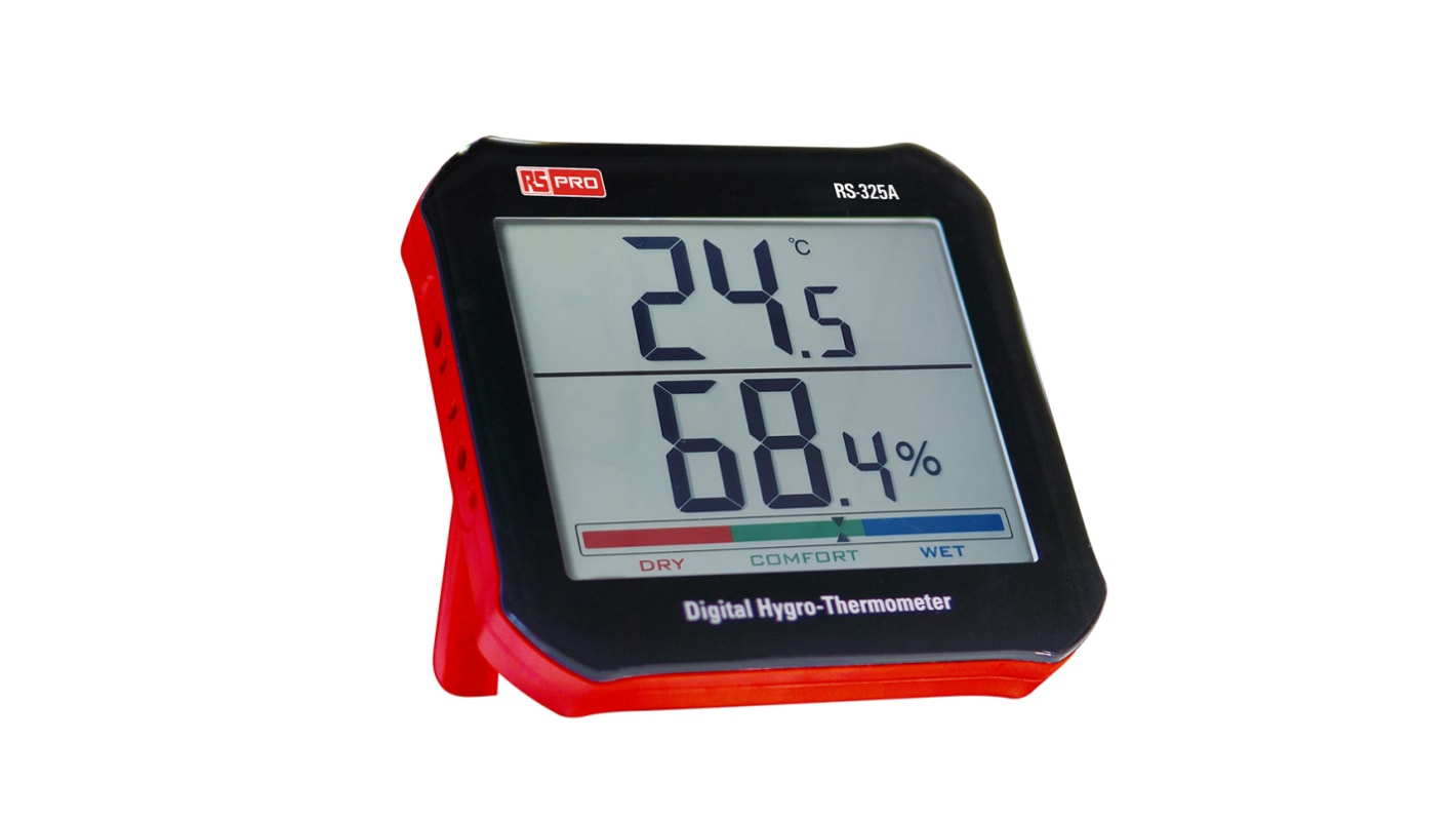 RS PRO RS-325A Hő- és páratartalom mérő, típus: Digitális, -10 → 60 °C, ISOCAL