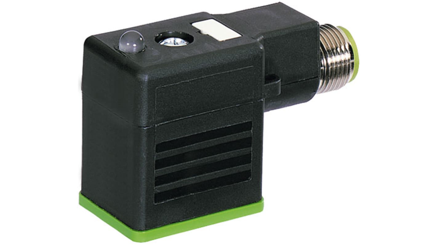 Conector de válvula DIN 43650 B Murrelektronik Limited, hembra, 3P, 24 V, con circuito de protección