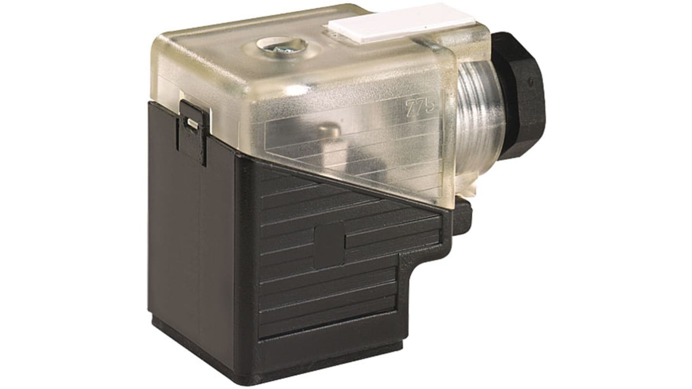 Murrelektronik Limited 2P+E DIN 43650 A, Female DIN 43650 Solenoid Connector with Indicator Light, 24 V Voltage