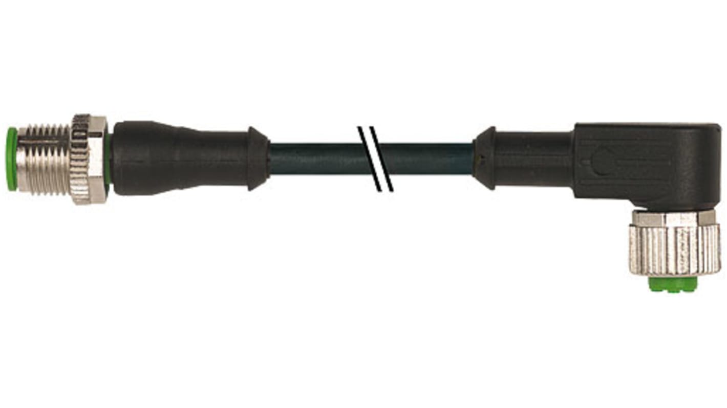 Murrelektronik Limited Straight Male 5 way M12 to Right Angle Female 5 way M12 Sensor Actuator Cable, 2m