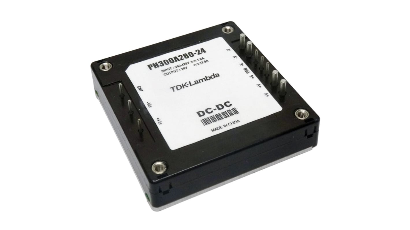 TDK-Lambda PH-A 280 DC-DC Converter, 5V dc/ 60A Output, 200 → 425 V dc Input, 300W, Through Hole, +85°C Max Temp