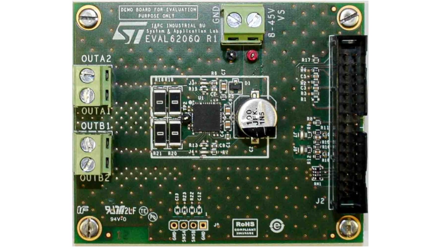 Carte d'évaluation Commande d'un moteur pas à pas monophasé à 2 phases ou jusqu'à quatre moteurs c.c. L6206Q