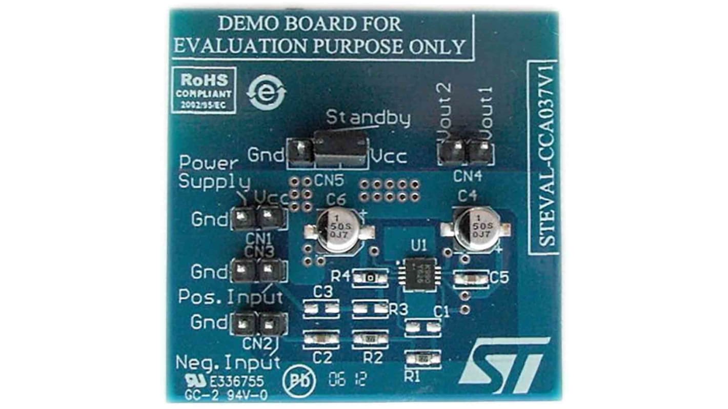 Kit di sviluppo analogico STMicroelectronics STEVAL-CCA037V1 Demonstration Board, Amplificatore audio per Amplificatore