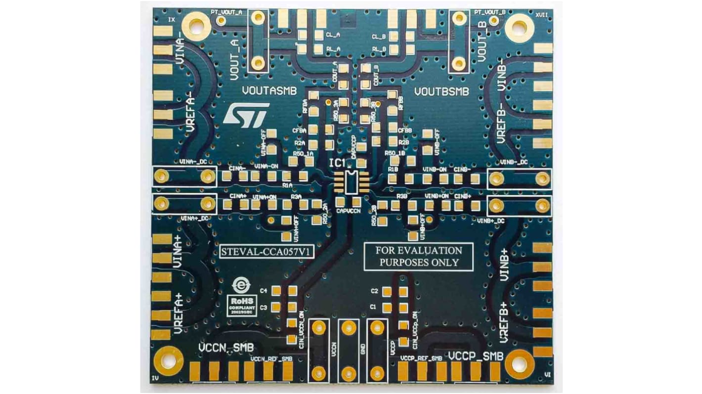 STマイクロ 開発・評価ボード Bare PCB Evaluation Board CCA057V1 SO8 パッケージのデュアルオペアンプファミリ