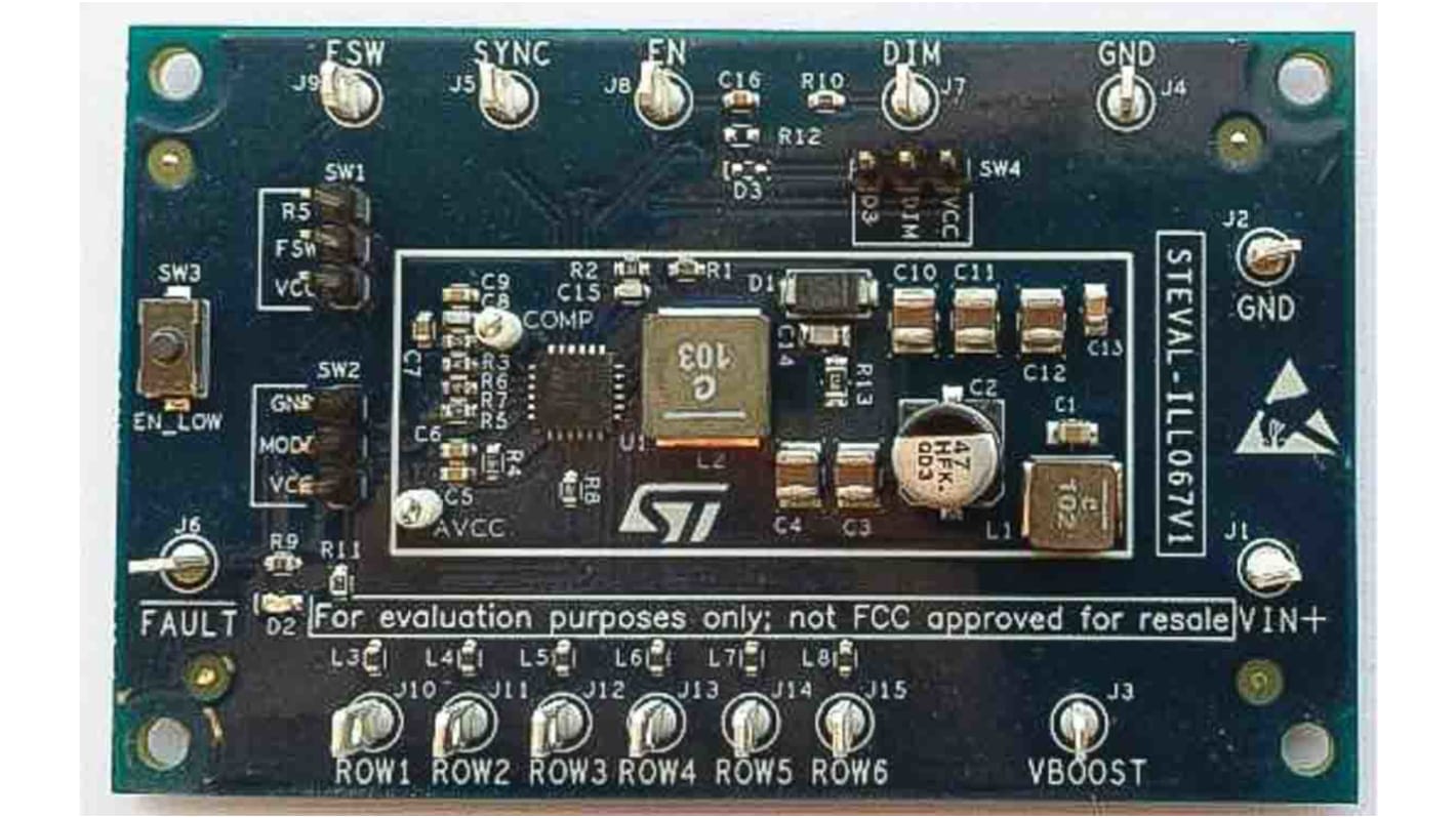 Scheda di valutazione, STMicroelectronics STEVAL-ILL067V1, Driver LED