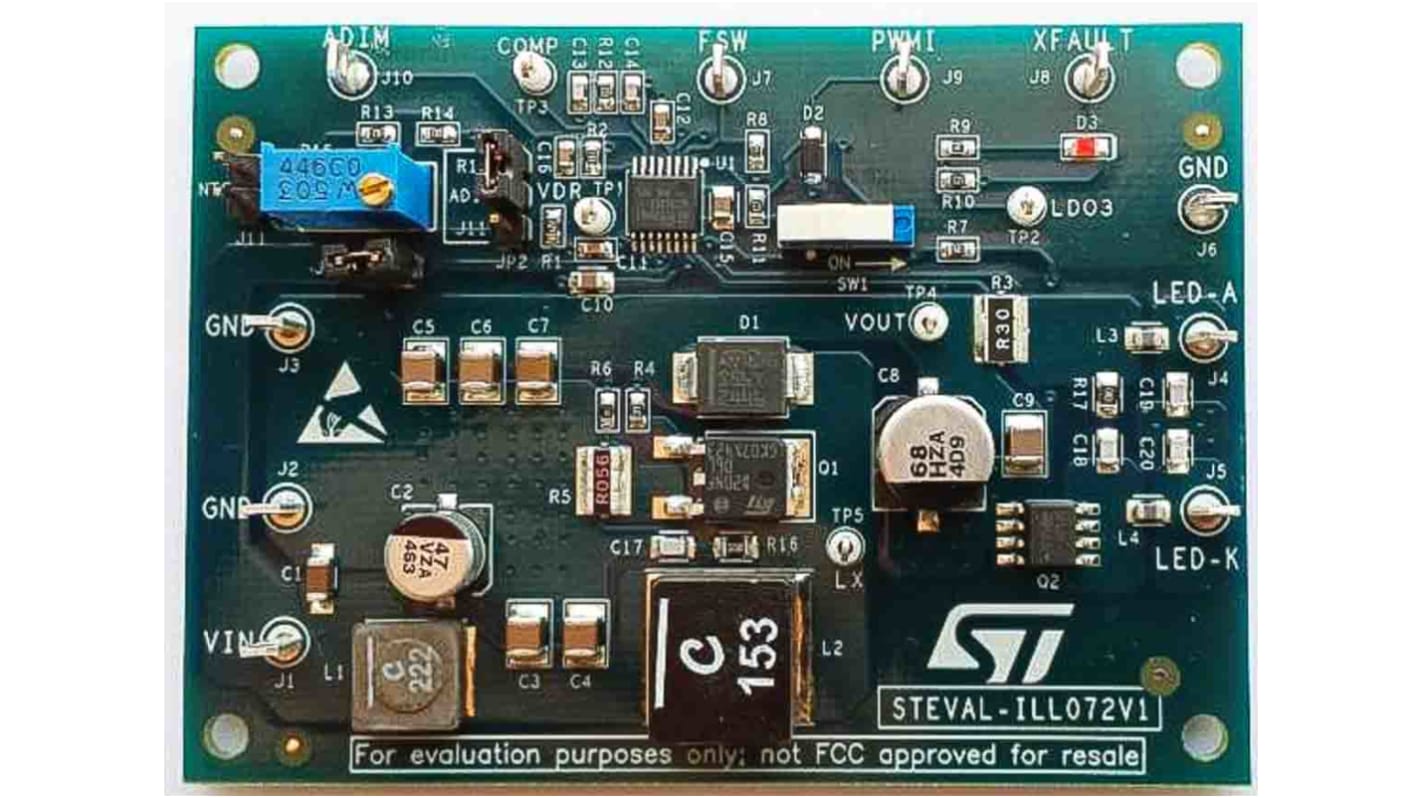STMicroelectronics STEVAL-ILL072V1, STEVAL LED Driver Evaluation Board for ALED6001 for LED Driver